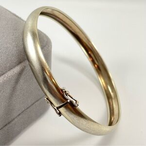 JCM Vintage 925 Sterling Silver Gold Plated Clip Bangle Bracelet Elegant
